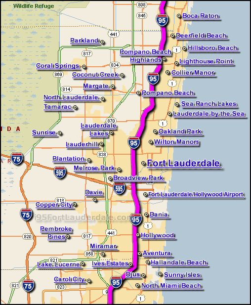 Interstate 95 Fort Lauderdale Map